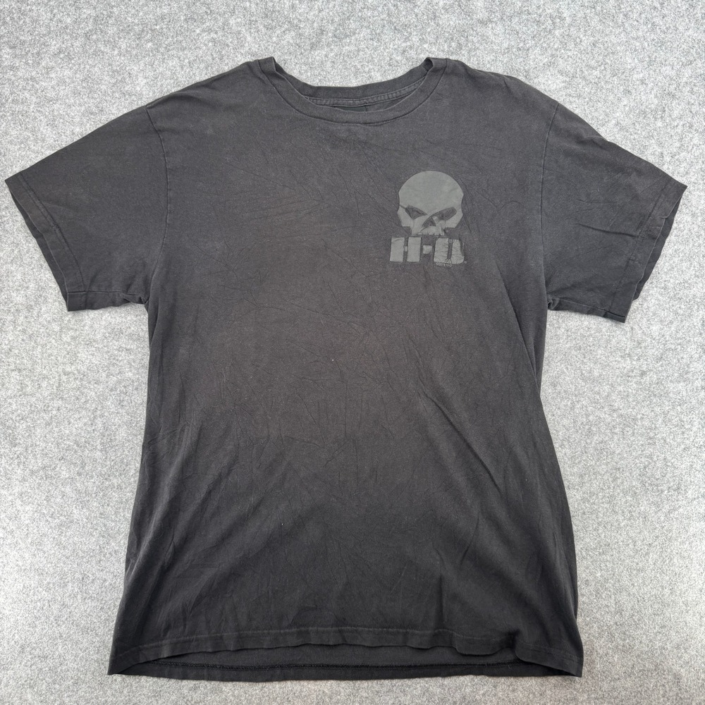 Harley-Davidson T-Shirt Men Large Willie G Skull Black Pocono Mountain EUC